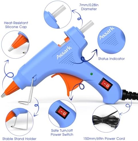 Assark 30W Mini Hot Glue Gun Kit with 30 Glue Sticks