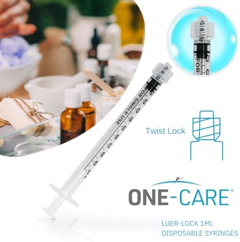 ONE-CARE Luer-Lock Syringe, 1 mL, 100 Count, Blister-Packed