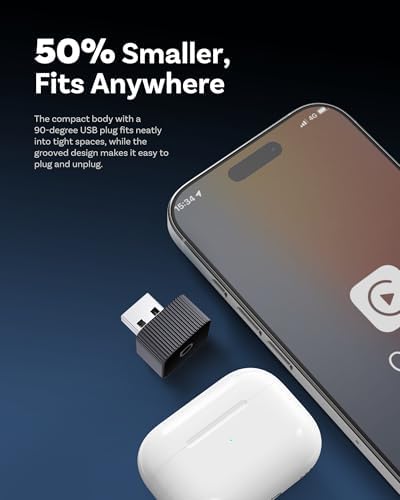 Ottocast Mini Cube 3.0 Wireless CarPlay & Android Auto Adapter 2026– Plug & Play, Fast Auto-Reconnect (Black)