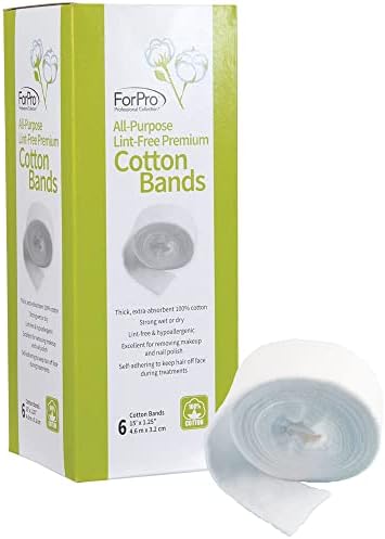 ForPro Professional Collection All-Purpose Lint-Free Premium Cotton Bands, 100% Cotton, Lint-Free, Hypoallergenic, Self-Adhering, 6-Count Pack