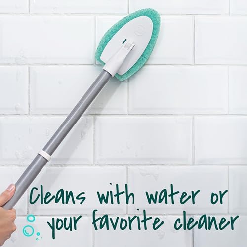 Scotch-Brite Extendable Tub & Tile Scrubber Kit, 1 Handle & 3 Scrubbers