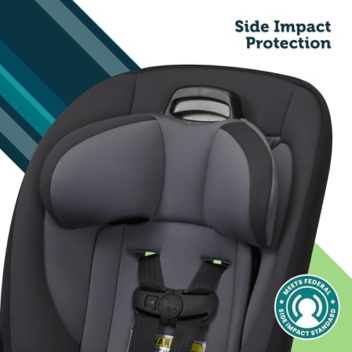 Safety 1st Ellaris 3-in-1 Convertible Car Seat, Slim Fit Design, Rear & Forward-Facing, 5-Position Headrest, Travel-Friendly with Machine-Washable Seat Pad, Smokey Haze