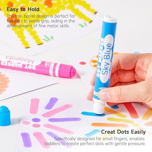 Shuttle Art Dot Markers, 10 Colors Washable Markers for Toddlers,Bingo Daubers Supplies Kids Preschool Children, Non Toxic Water-Based