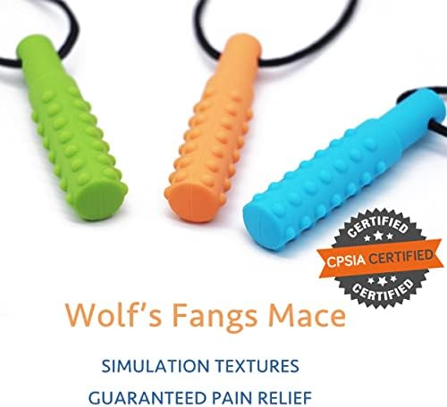 Xtra Tough (XT) Sensory Chew Necklace (3 Pack) - Sensory Oral Motor Aids Teether Toys for Autism, ADHD, Baby Nursing or Special Needs- Designed for Moderate & Aggressive Chewer