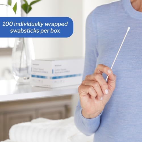 McKesson Cotton Tipped Applicator, Long Sterile Medical Swabs, 6 in, 100 ct