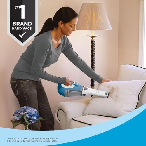 Black+Decker, Dustbuster AdvancedClean Handheld Vacuum Cordless, Compact Home and Car Vacuum with Crevice Tool, Rotating Nozzle and Charging Station