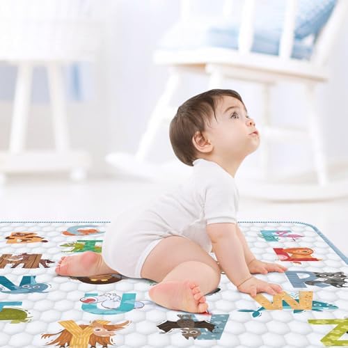 Baby Play Mat for Floor Playpen - 50" X 50" Playpen Mat,Thick One-Piece Crawling, Odorless Floor Mat, Non-Slip Cushioned Baby Playmat for Infants,Babies,Toddlers. Foldable and Machine Washable