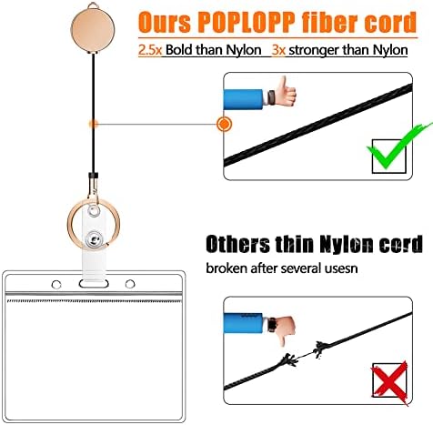 Retractable Lanyards for ID Badges and Keys with 2 Waterproof Card Holders