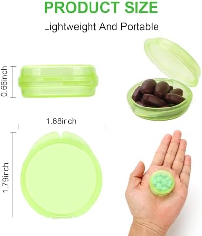 Small Pill Case, 8 Pack Round Pill Storage Boxes, Portable Tiny Pill Organizer Container for Pocket Purse, Compact Plastic Medicine Caddy Dispenser for Work, Caping, Trip, Travel - Colorful