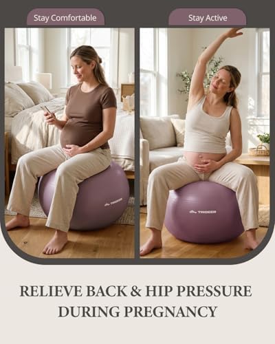 Trideer Yoga Ball for Exercise, Pregnancy, Active Sitting, 55/65/75cm