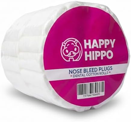 100 Dental Cotton Rolls, 1.5 Inch Nosebleed Plugs for Kids or Adults - Extra Absorbent Blood Clotting, Cotton Rolls (100 Count)