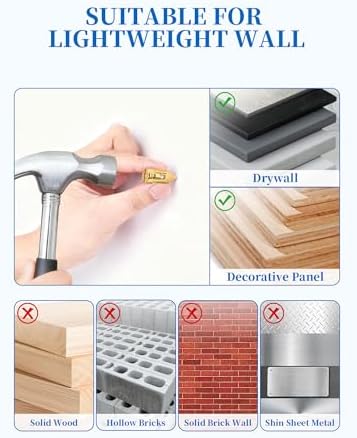 100 PCS Self Drilling Drywall Anchors with Screws Kit, Zinc Plated
