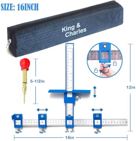 King&Charles Cabinet Hardware Jig & Automatic Center Punch Set.