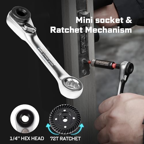 Geinxurn 82Pieces Impact Screwdriver Bits Set, Magnetic S2 Steel Phillips/Square/Torx/Hex Insert Power Bits Tips with Impact Bit Holder and Impact Nut Driver and Mini Wrench