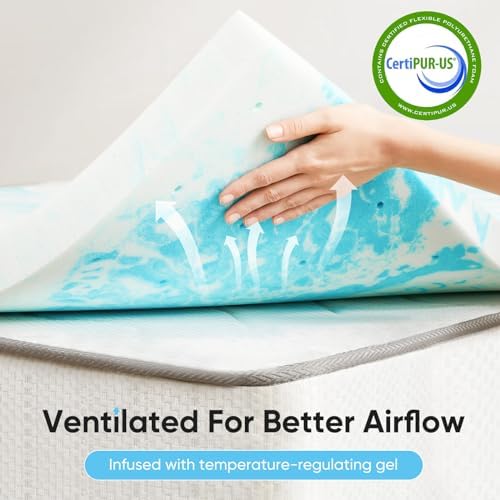 NEWBULIG 3 Inch Full Cooling Gel Memory Foam Mattress Topper