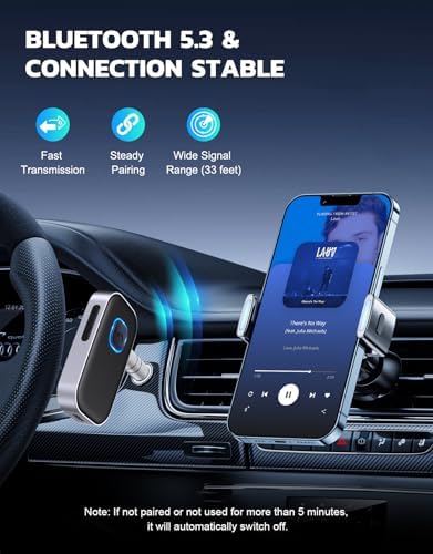 COMSOON Bluetooth Receiver for Car, 3.5mm AUX Bluetooth Car Adapter
