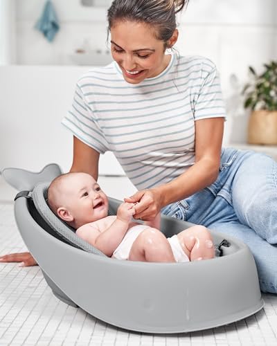 Skip Hop Infant Bath Tub 3-Stage Grow With Baby Smart Sling MOBY Bathtub Grey Age 0+