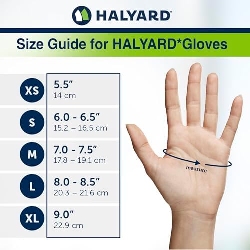 HALYARD LAVENDER NITRILE Exam Gloves, 3.1 mil, 9.5 Inches, Lavender, Medium, Box of 250 - Powder-Free, Non-Sterile Disposable Gloves