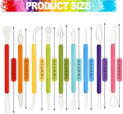LINPHCEY Air Dry Clay Tools for Kids Ages 8+ Pottery Clay Tool Kit Plastic Clay Sculpting Tools Set for DIY Project, Modeling Polymer Clay Toys – Safe & Easy Grip for Beginners & Craft Lovers