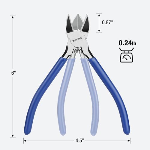 WORKPRO 2-Pack Wire Cutters, 6 Inch Precision Flush Cutters, Side Cutters