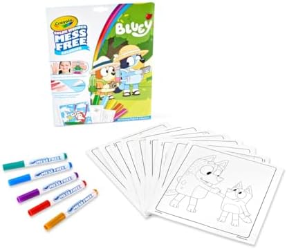 Crayola Bluey Color Wonder Coloring Set, 18 Mess Free Toddler Coloring Pages & 5 Markers, Bluey Activity Set for Kids, Gift for Toddlers, Ages 3+