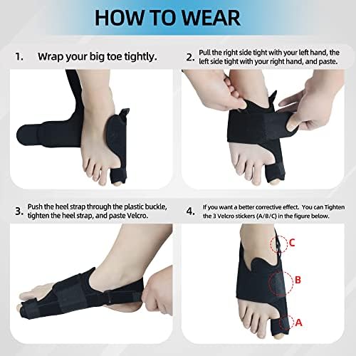 MOONSMILE 1 Pair Foot Bunion Corrector for Women & Men, Night Bunion Splint, Big Toe Straightener, Foot Gear Bunion Brace for Pain Relief