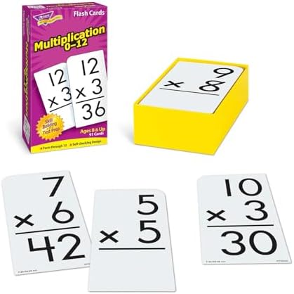 Trend Enterprises Multiplication 0-12 Flash Cards, 91 Skill Drill Cards