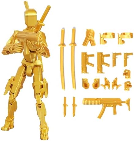 FoxVilla Titan 13 3D Printed Action Figure, Assembled Dummy 13 (Golden)