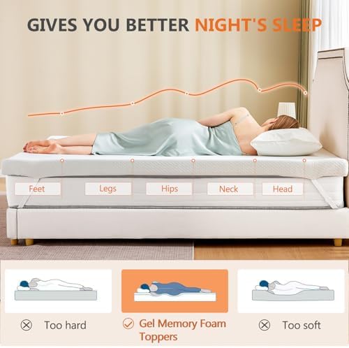 Sweetcrispy Full Mattress Topper, Memory Foam Pad, 3 Inch