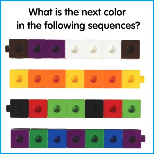 edxeducation Linking Cubes, Set of 100, Counting Cubes, Color Sorting Toys