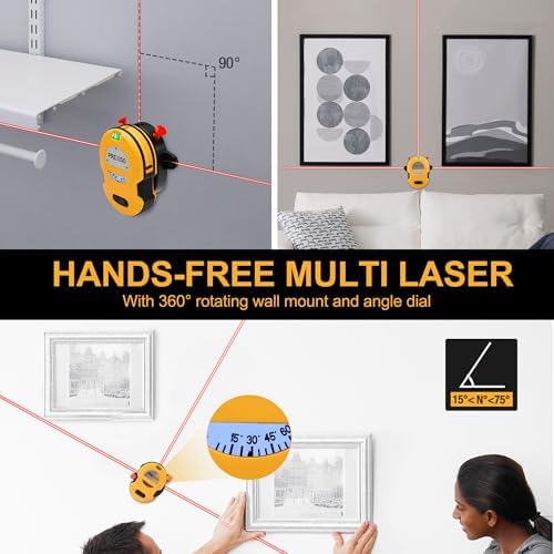 PREXISO Multi Surface Laser Level LED Light Vial, Cross Line Laser