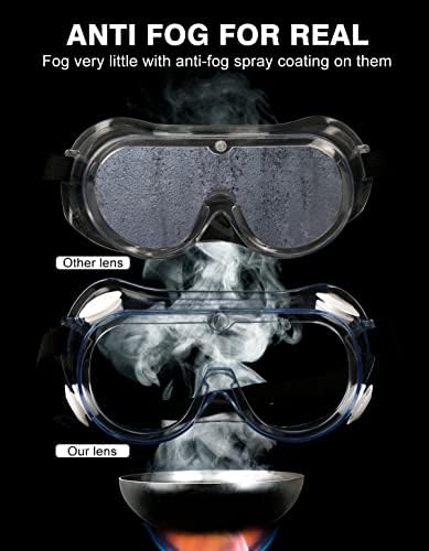 MELASA Safety Goggles ANSI Z87.1 Anti-Fog Protective Lab Goggles Chemistry