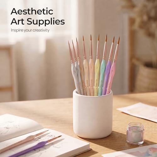 Nicpro 10PCS Paint By Numbers Brushes, Micro Fine Detail Paint Brush Set