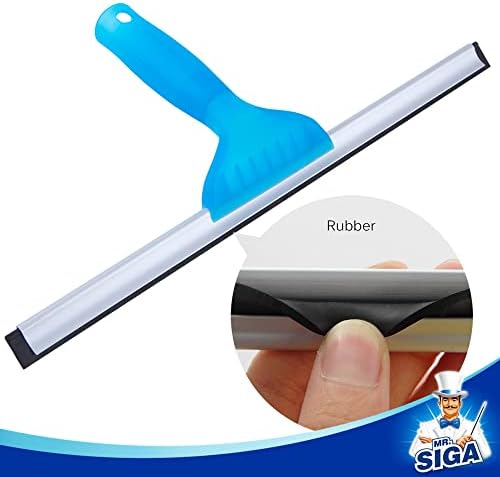 MR.SIGA Professional Window Squeegee & Microfiber Window Scrubber, 14 inch