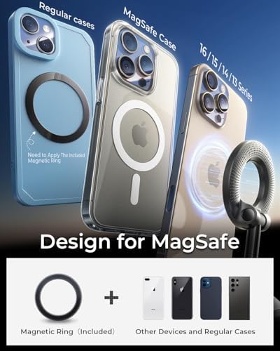 MRGLAS 2026 Upgraded for MagSafe Vacuum Car Phone Mount, 2800gf Strong Magnetic Phone Holders for Your Car, 360° Adjustable 98LBS Suction Cup Car Mount, Car & Truck Accessory for iPhone 12–17 Pro Max