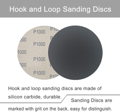 6 Inch 50 Pcs Wet Dry Sanding Discs Hook and Loop 1000-5000 Mixed Grits