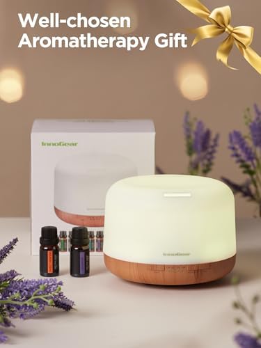 InnoGear 500ml Aromatherapy Diffuser for Home 10 Essential Oil Set, Yellow