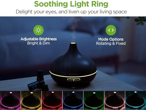 InnoGear 400ml Aromatherapy Essential Oil Diffuser 10 Oils Gift Set, Dark