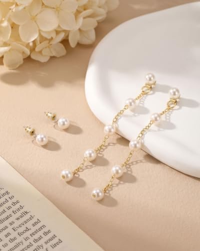 Trinckle Pearl Earrings for Women Drop Jewelry Bride Wedding Accessories