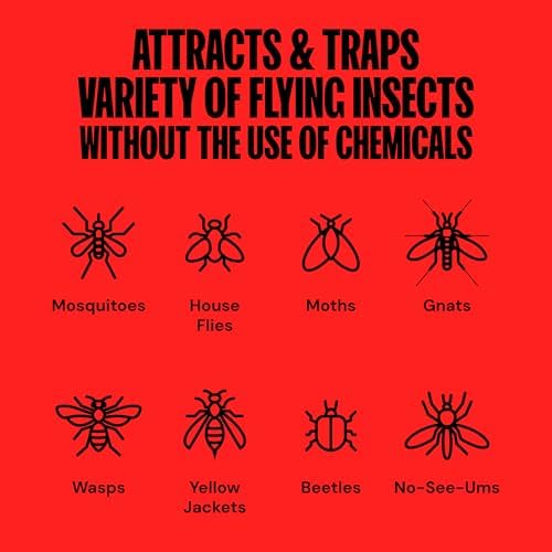 Dynatrap DT2030SR Fly Traps Outdoor - Mosquito & Flying Insect Killer for 1 Acre – Kills Mosquitoes, Flies, Gnats, Wasps - Bug Zapper Alternative - Black