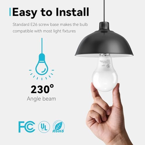 TJOY 6 Pack LED Light Bulbs 60 Watt Equivalent, Daylight White 5000K A19