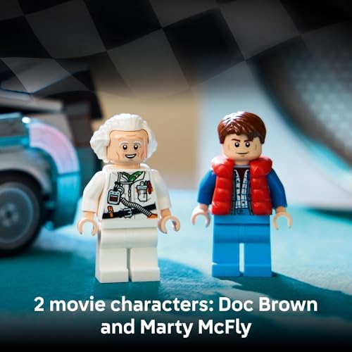 LEGO Speed Champions Time Machine from Back to The Future Building Toy for Kids - Pretend Play & Display Car Toy W/ 2 Build Modes for Boys & Girls, Ages 9+ - Gift for Birthdays - 77256