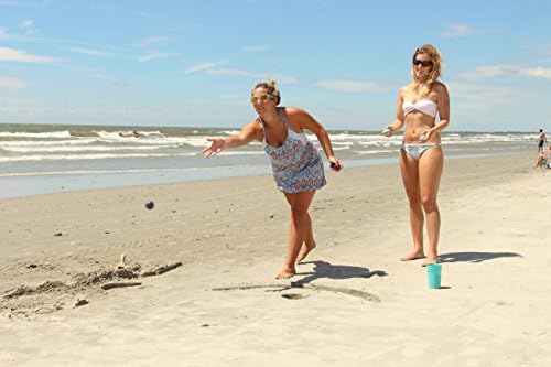 TidalBall Set | America's Beach Game | Portable Beach Cornhole Alternative | Sand Toss Game, Balls Float, 2 Koozies Included | Outdoor Beach Games for Adults, Teens & Family