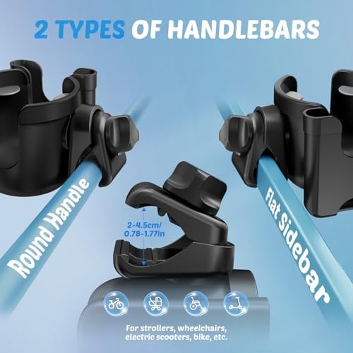 Cup Holder for Walker: Stroller Cup Holder Attachment with Phone Holder