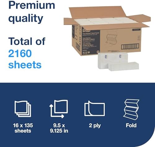 Tork Soft Xpress Multifold Paper Hand Towels, 16 Packs X 135 Towels, MB579