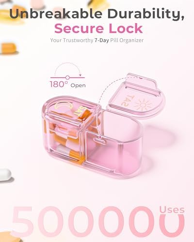 Pillex Weekly Pill Organizer 2 Times a Day, AM PM Pill Box Organizer 7 Day