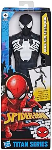 SPIDER-MAN Marvel Titan Series Black Suit Action Figure, 12-Inch-Scale (30 cm) Super Hero Toys for Kids Ages 4+