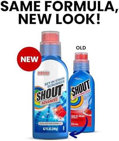 Shout Advanced Set-In Stain Scrubber Laundry Stain Remover, 8.7oz, (1-Pack)