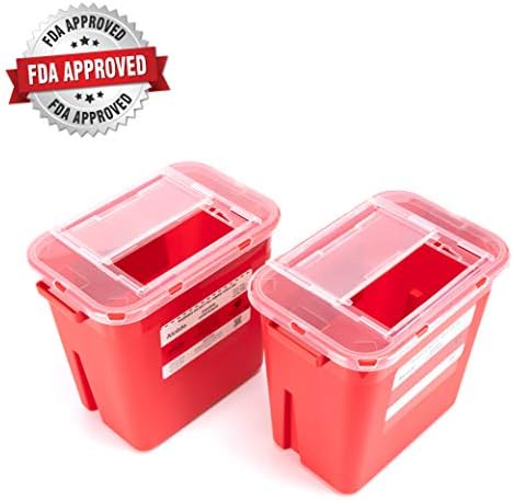 Alcedo Large Sharps Container 2 Gallon (2-Pack) Home & Professional Use