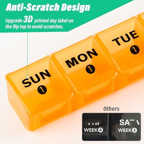 Mossime Monthly Pill Organizer 28 Day, Large 4 Week Medicine Dispenser
